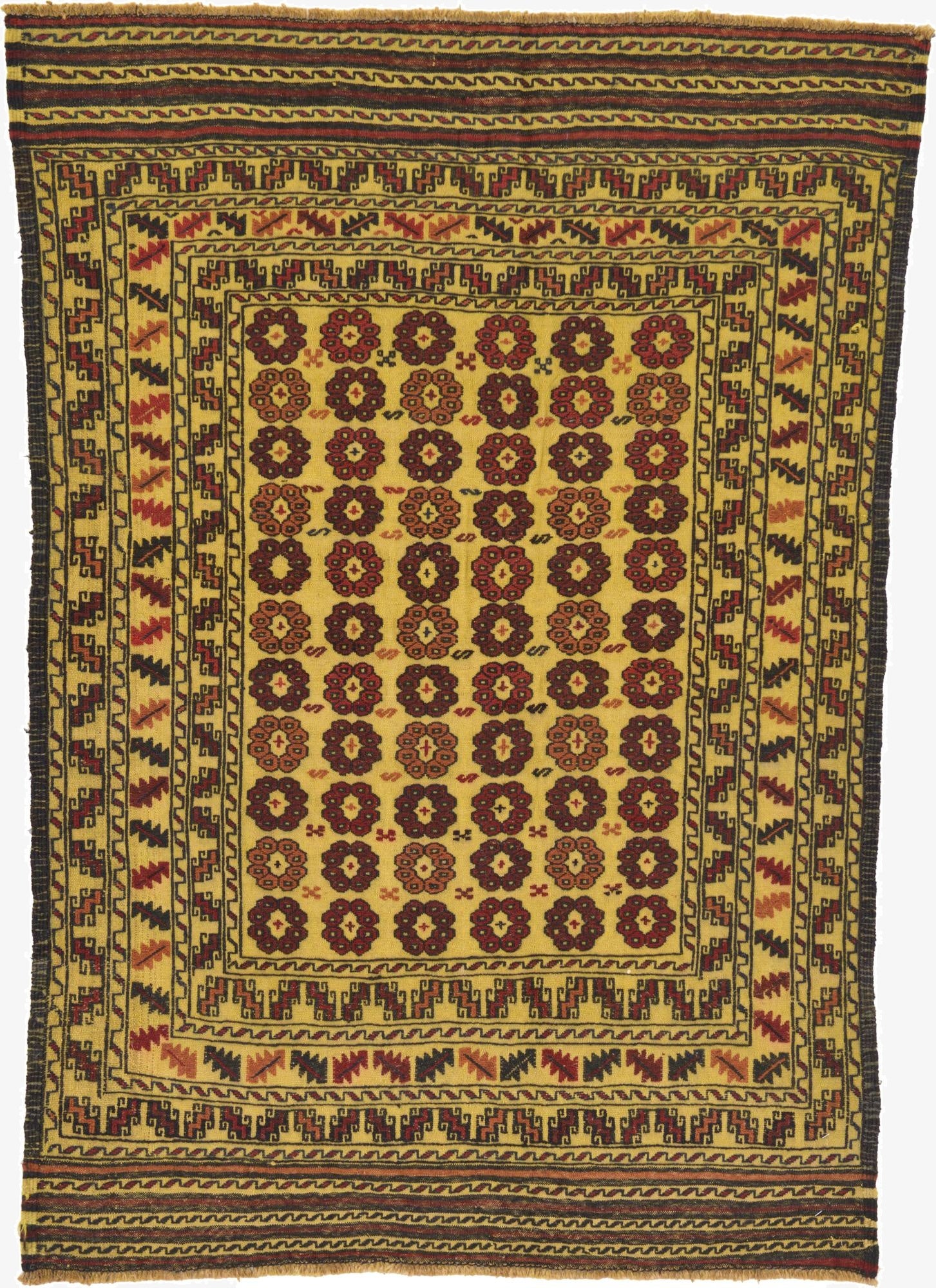  4' 2 x 5' 9  Hand Woven Kilim Afghan Wool Rug