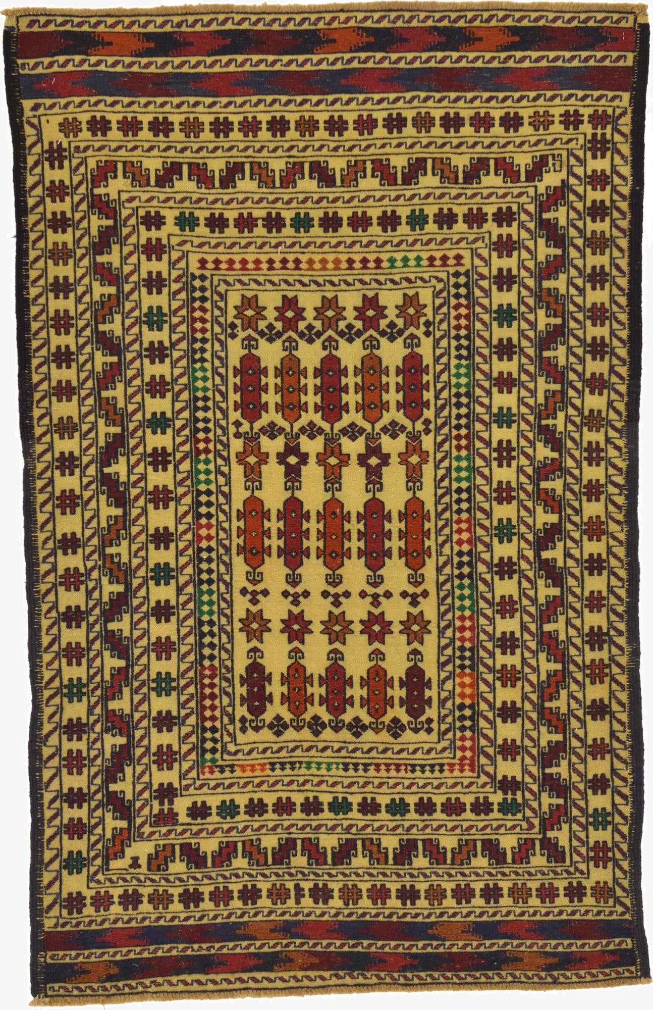  4' x 6' 2  Hand Woven Kilim Afghan Wool Rug