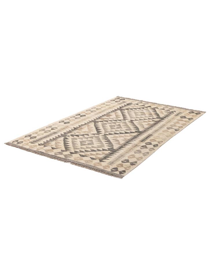 Detail image of  3' 5 x 5' 4  Hand Woven Kilim Maymana Wool Rug