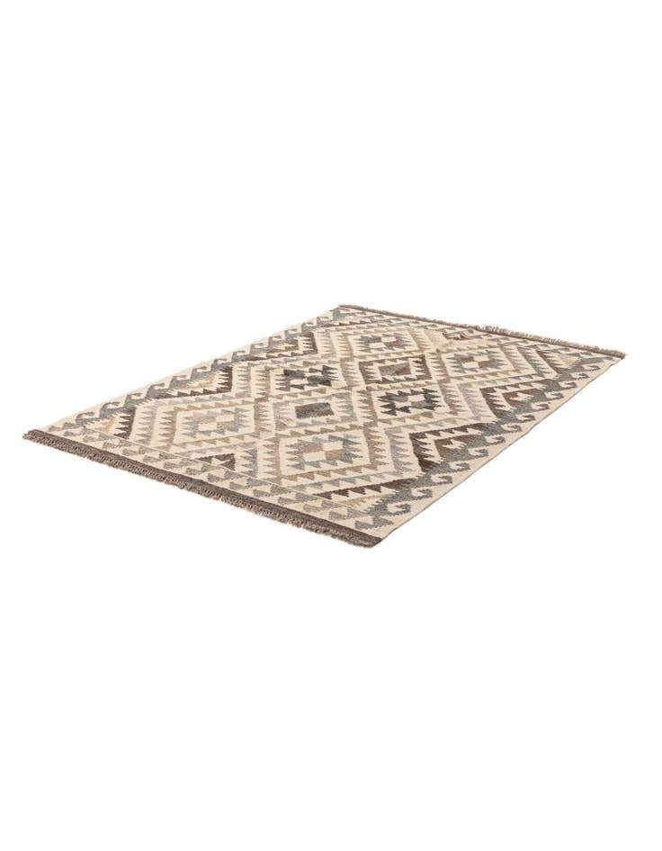 Detail image of  3' 8 x 5' 1  Hand Woven Kilim Maymana Wool Rug