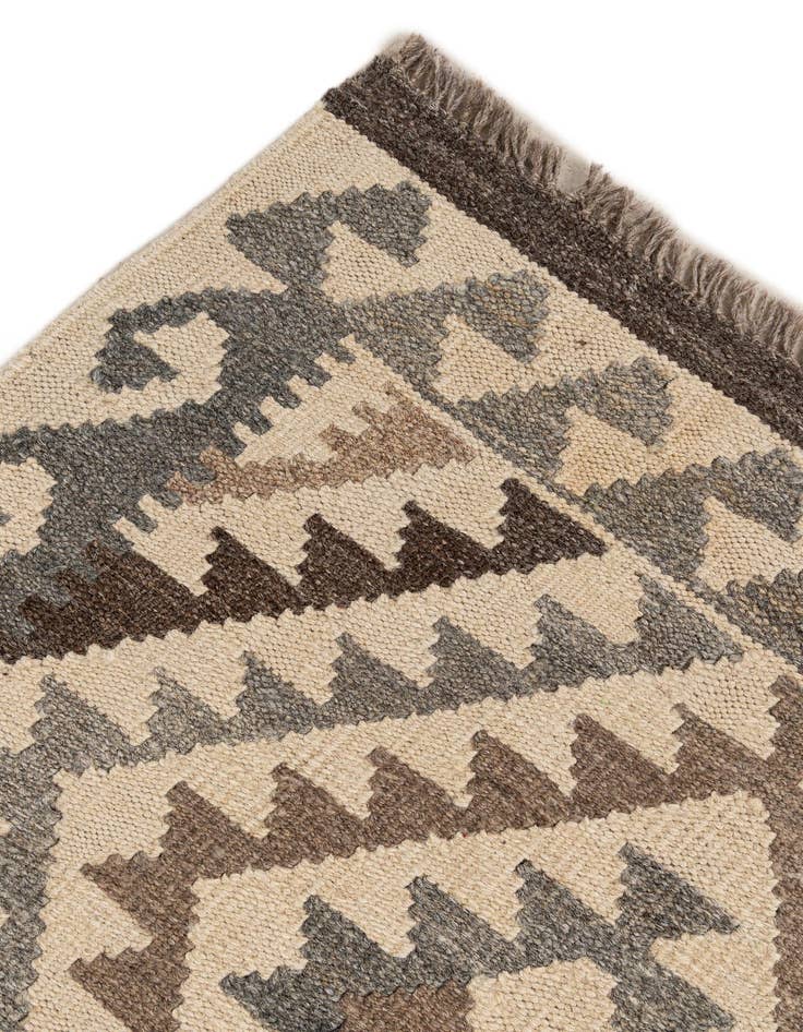Detail image of  3' 8 x 5' 1  Hand Woven Kilim Maymana Wool Rug