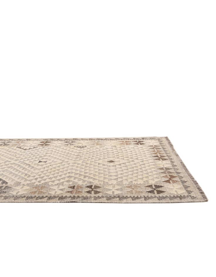 Detail image of  3' 11 x 6'  Hand Woven Kilim Maymana Wool Rug