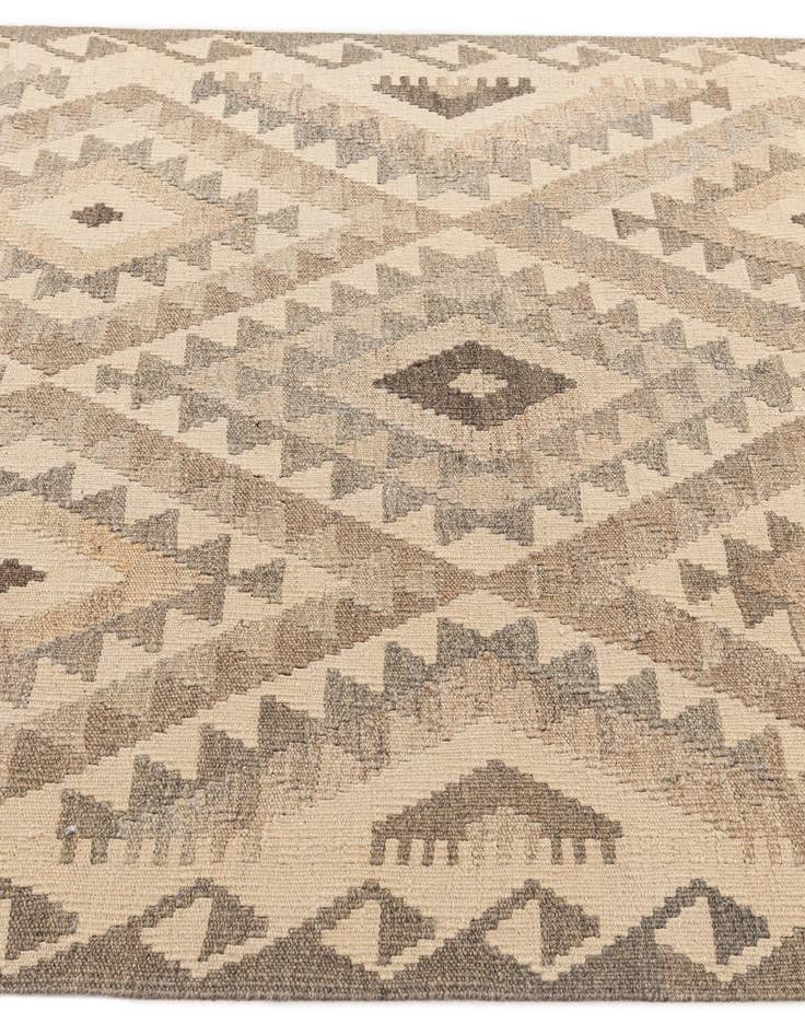 Detail image of  4' 3 x 5' 11  Hand Woven Kilim Maymana Wool Rug