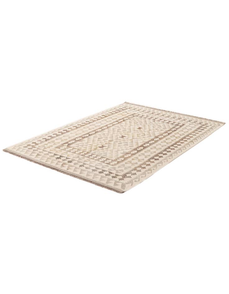 Detail image of  4' 9 x 6' 9  Hand Woven Kilim Maymana Wool Rug