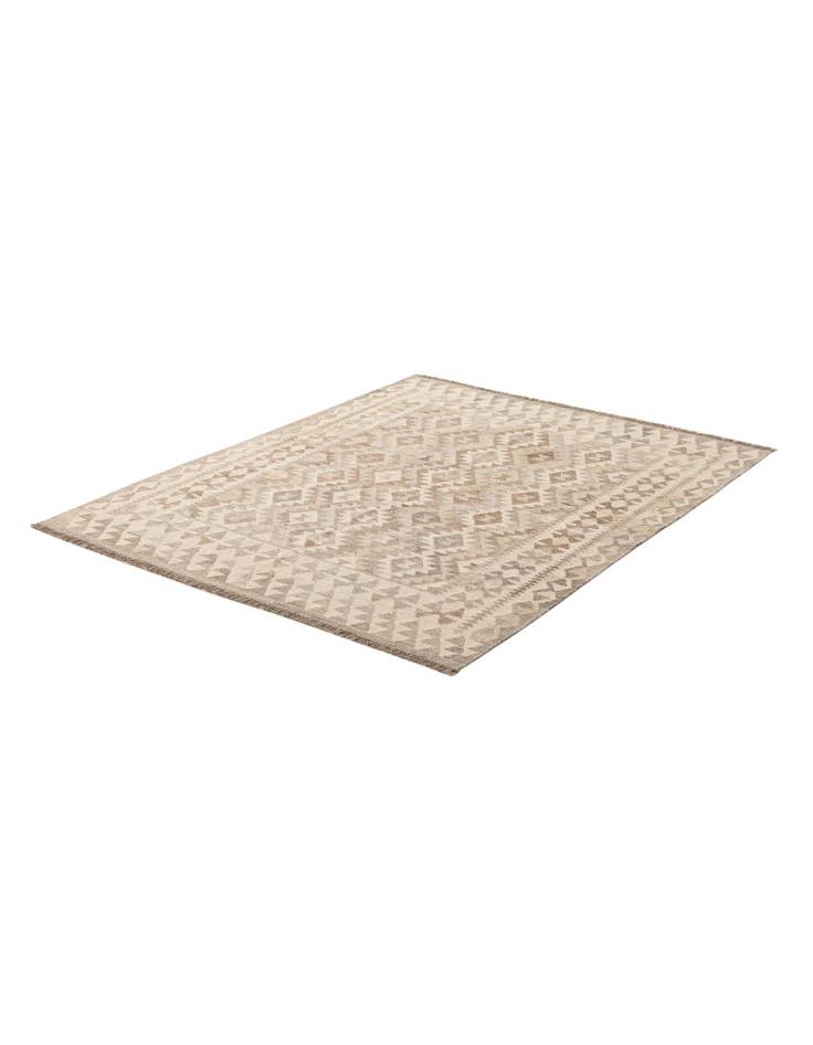 Detail image of  4' 11 x 6' 3  Hand Woven Kilim Maymana Wool Rug