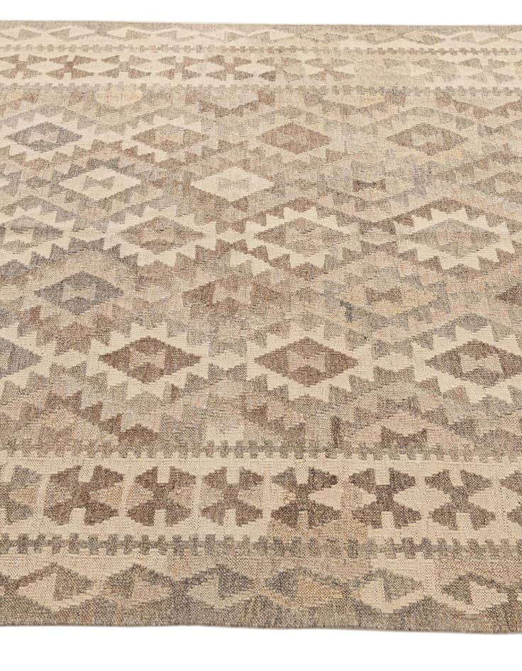 Detail image of  4' 11 x 6' 3  Hand Woven Kilim Maymana Wool Rug