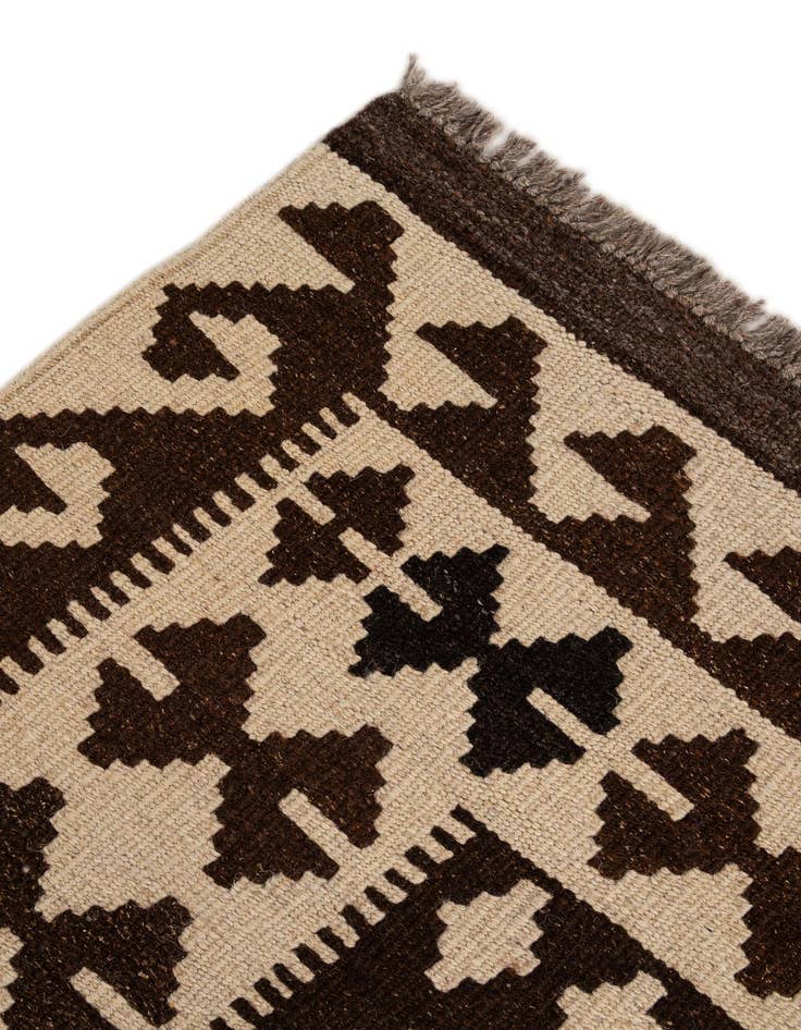 Detail image of  4' 10 x 6' 7  Hand Woven Kilim Maymana Wool Rug