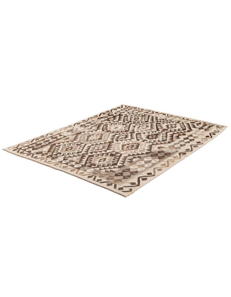 Detail image of  5' x 6' 10  Hand Woven Kilim Maymana Wool Rug