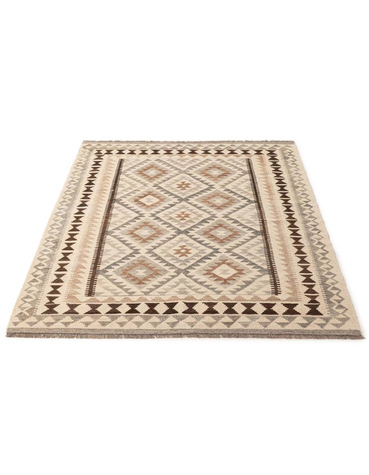 Detail image of  5' x 7' 1  Hand Woven Kilim Maymana Wool Rug