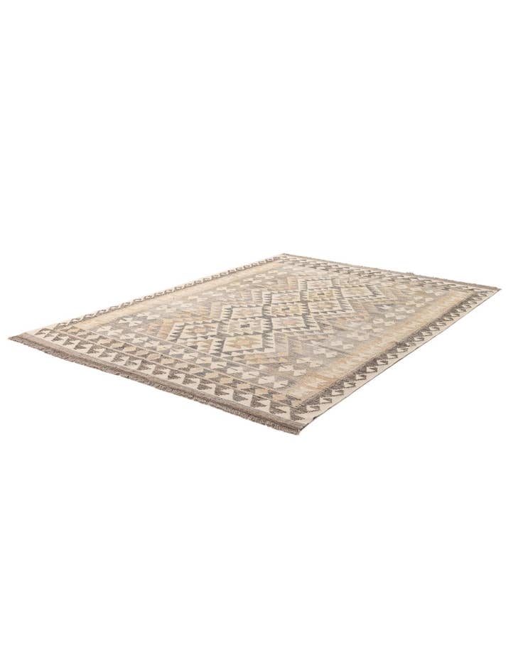 Detail image of  4' 11 x 6' 9  Hand Woven Kilim Maymana Wool Rug