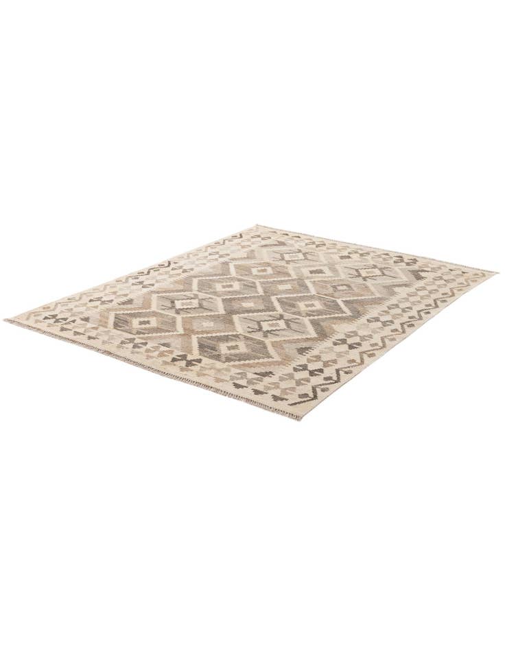 Detail image of  5' 2 x 6' 8  Hand Woven Kilim Maymana Wool Rug