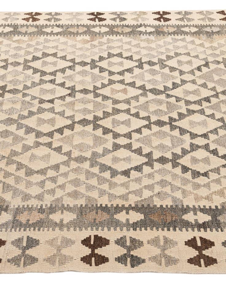 Detail image of  5' 2 x 6' 8  Hand Woven Kilim Maymana Wool Rug