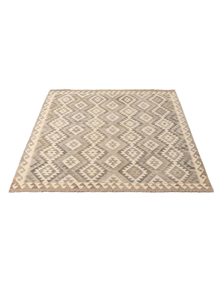 Detail image of  5' 3 x 6' 5  Hand Woven Kilim Maymana Wool Rug