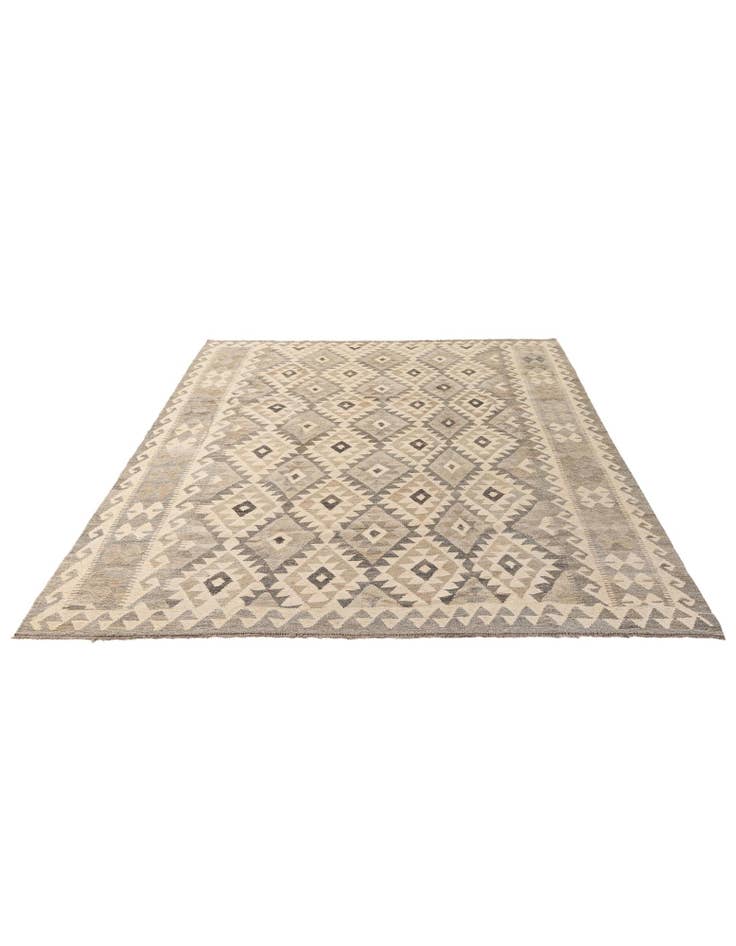 Detail image of  6' 8 x 9' 6  Hand Woven Kilim Maymana Wool Rug