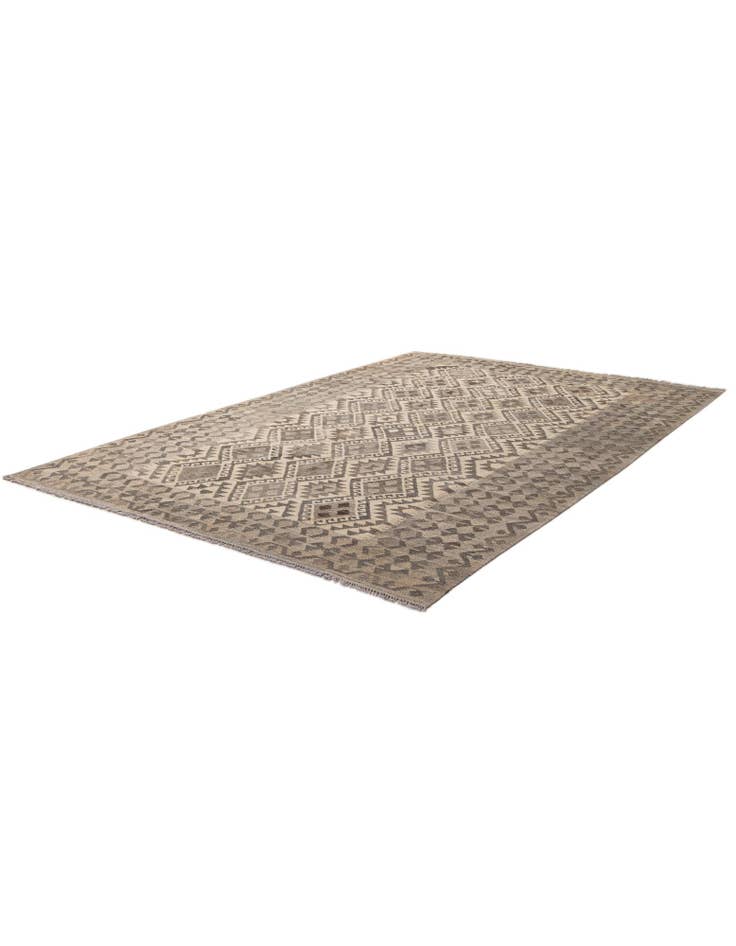 Detail image of  6' 8 x 9' 8  Hand Woven Kilim Maymana Wool Rug