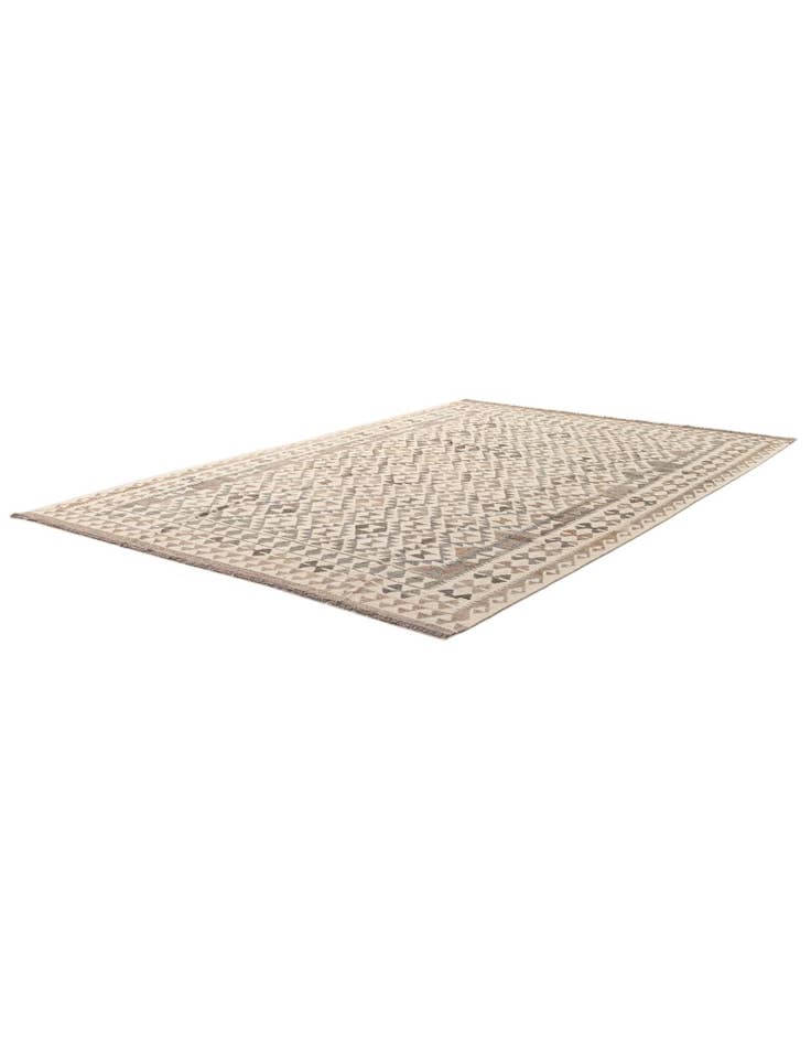 Detail image of  6' 7 x 10'  Hand Woven Kilim Maymana Wool Rug