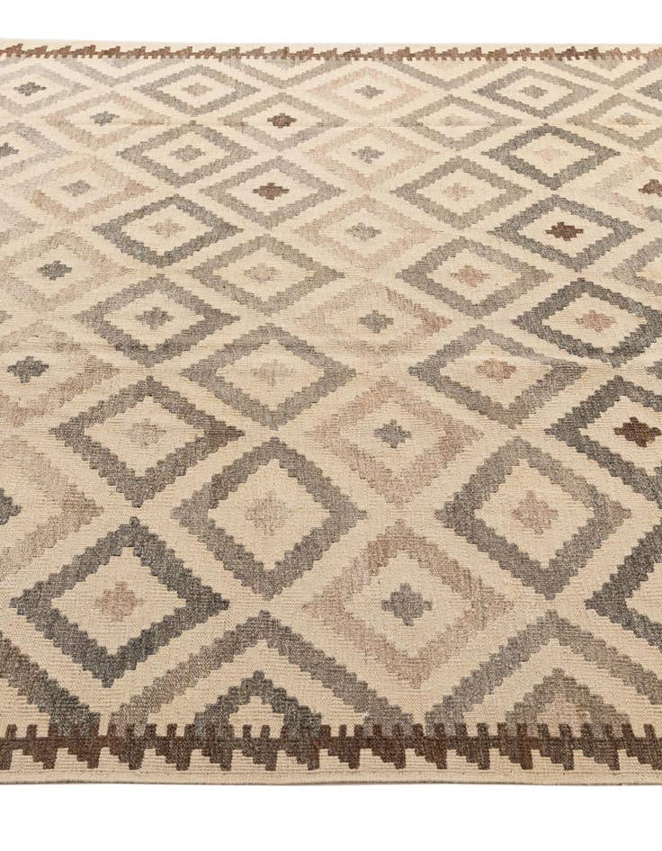 Detail image of  6' 7 x 10' 1  Hand Woven Kilim Maymana Wool Rug