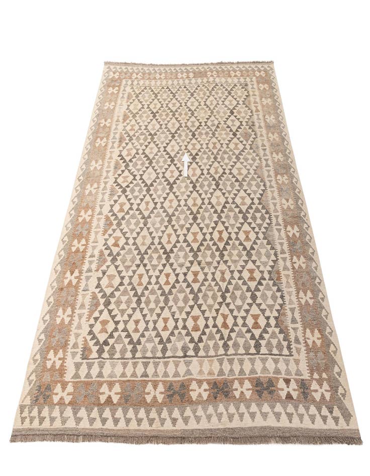 Detail image of  6' 9 x 9' 10  Hand Woven Kilim Maymana Wool Rug