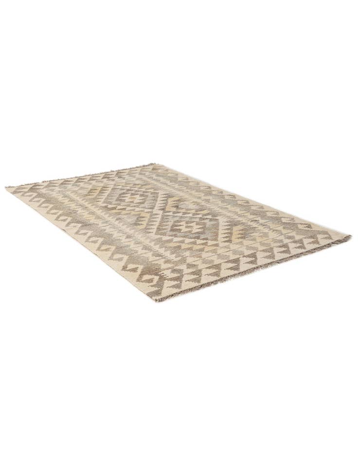 Detail image of  3' 4 x 5' 1  Hand Woven Kilim Maymana Wool Rug