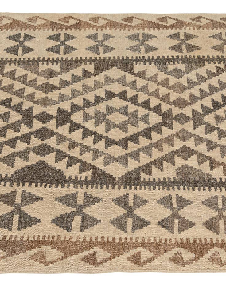 Detail image of  3' 5 x 5' 9  Hand Woven Kilim Maymana Wool Rug