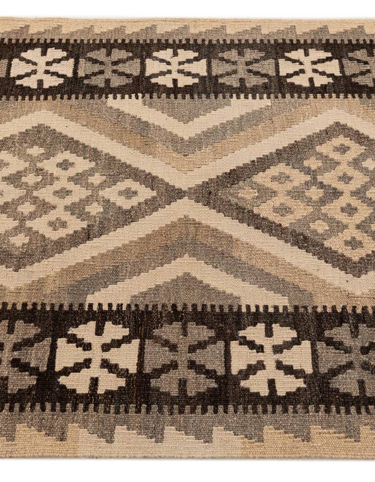 Detail image of  2' 11 x 3' 11  Hand Woven Kilim Maymana Wool Rug