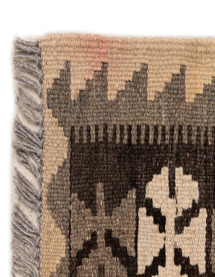 Detail image of  2' 11 x 3' 11  Hand Woven Kilim Maymana Wool Rug