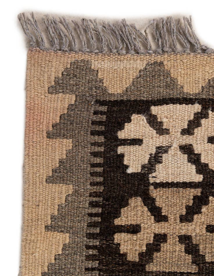 Detail image of  2' 11 x 3' 11  Hand Woven Kilim Maymana Wool Rug