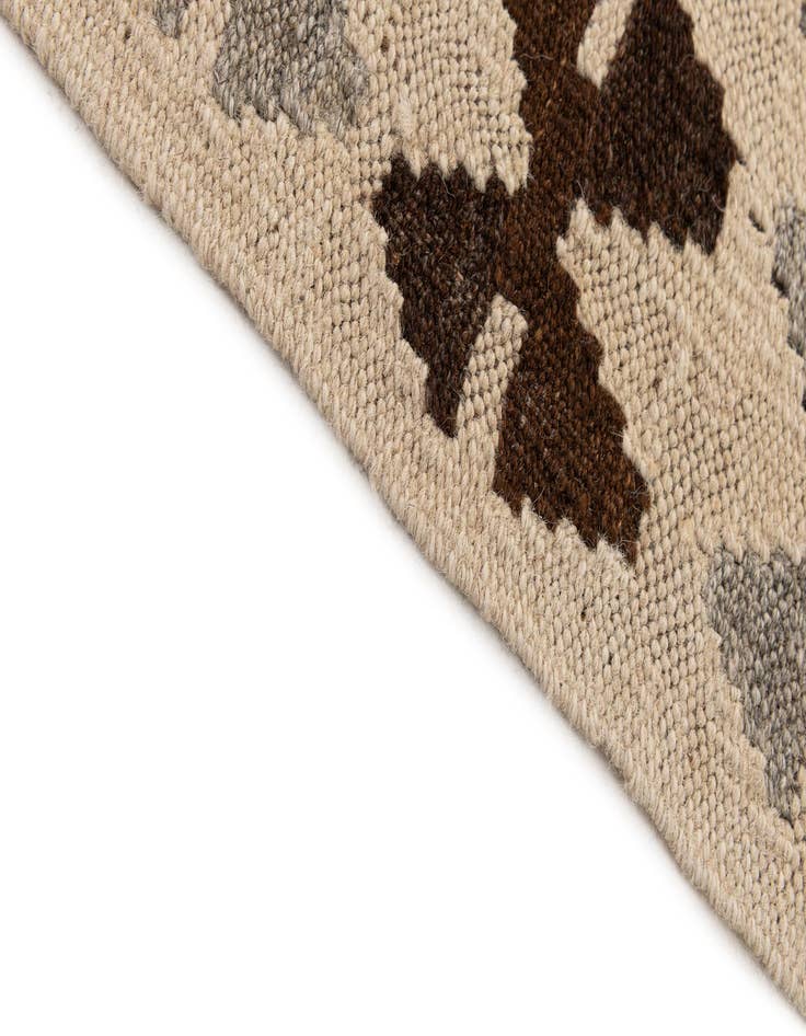 Detail image of  3' 6 x 4' 11  Hand Woven Kilim Maymana Wool Rug