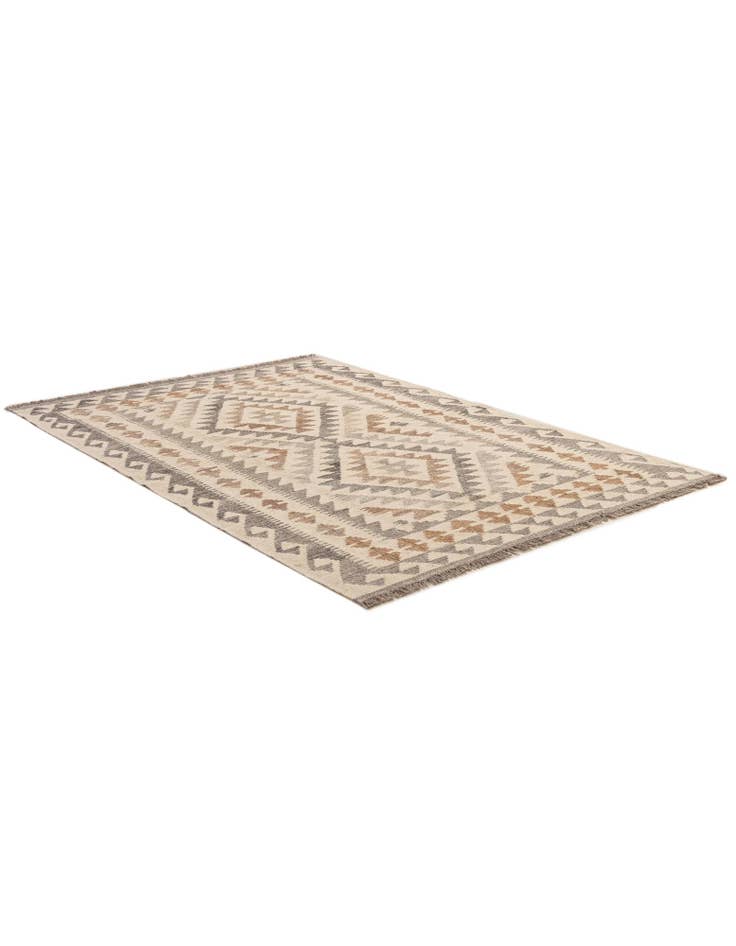 Detail image of  3' 5 x 5' 1  Hand Woven Kilim Maymana Wool Rug