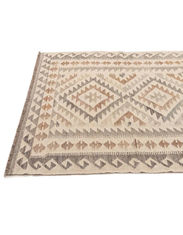 Detail image of  3' 5 x 5' 1  Hand Woven Kilim Maymana Wool Rug