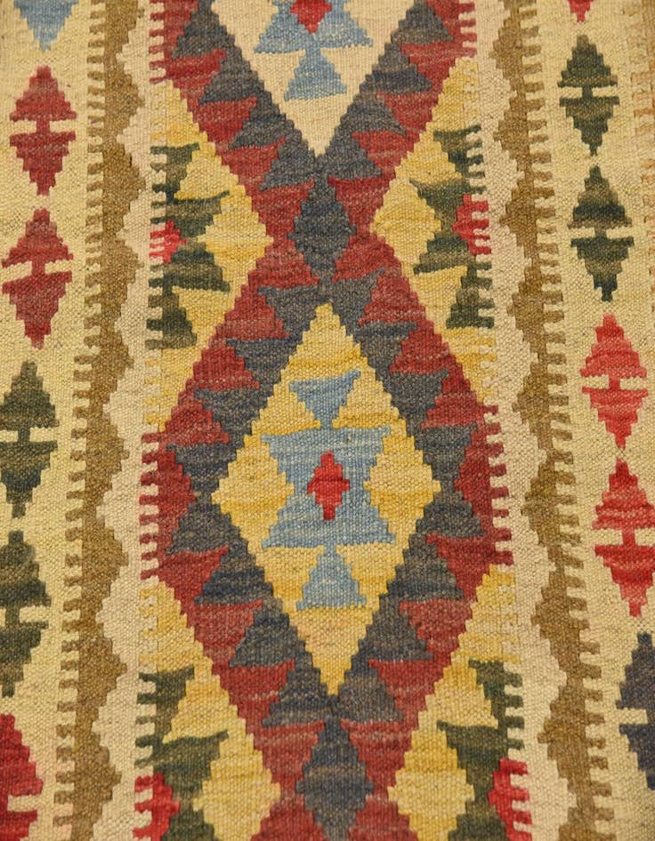 Detail image of  3' 4 x 6' 4  Hand Woven Kilim Maymana Wool Rug