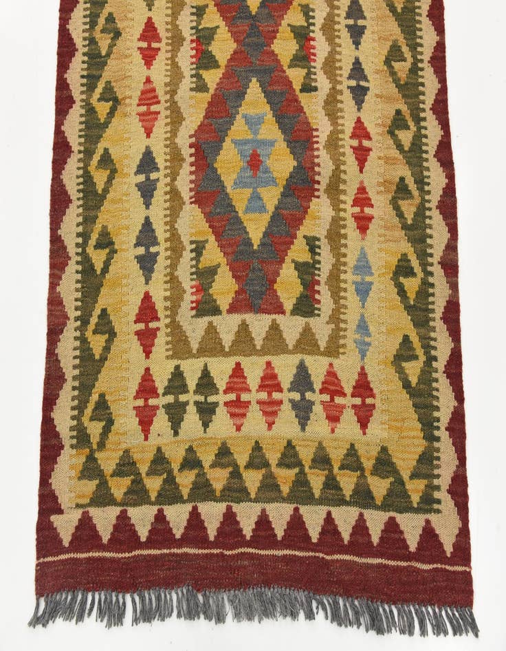 Detail image of  3' 4 x 6' 4  Hand Woven Kilim Maymana Wool Rug