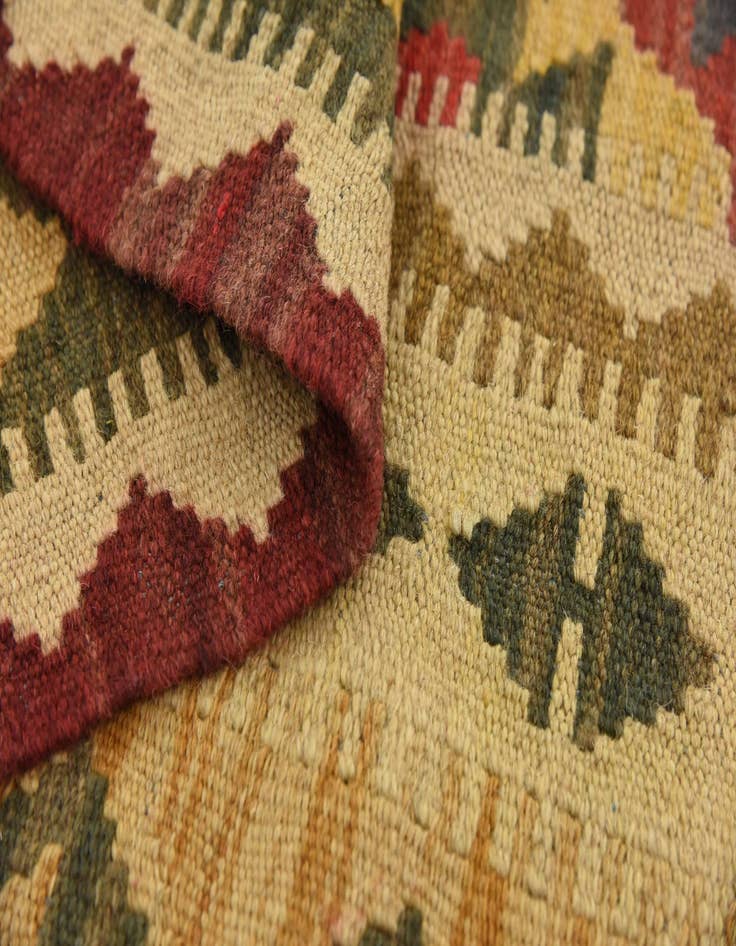 Detail image of  3' 4 x 6' 4  Hand Woven Kilim Maymana Wool Rug