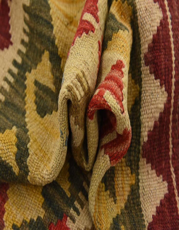 Detail image of  3' 4 x 6' 4  Hand Woven Kilim Maymana Wool Rug