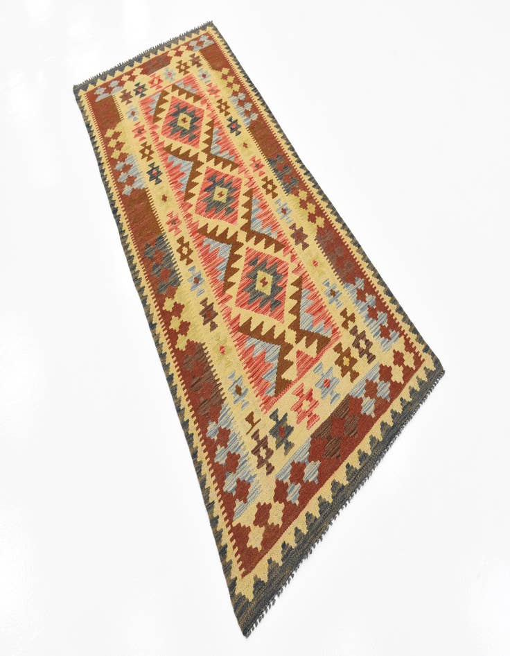 Detail image of  3' 2 x 6' 6  Hand Woven Kilim Maymana Wool Rug