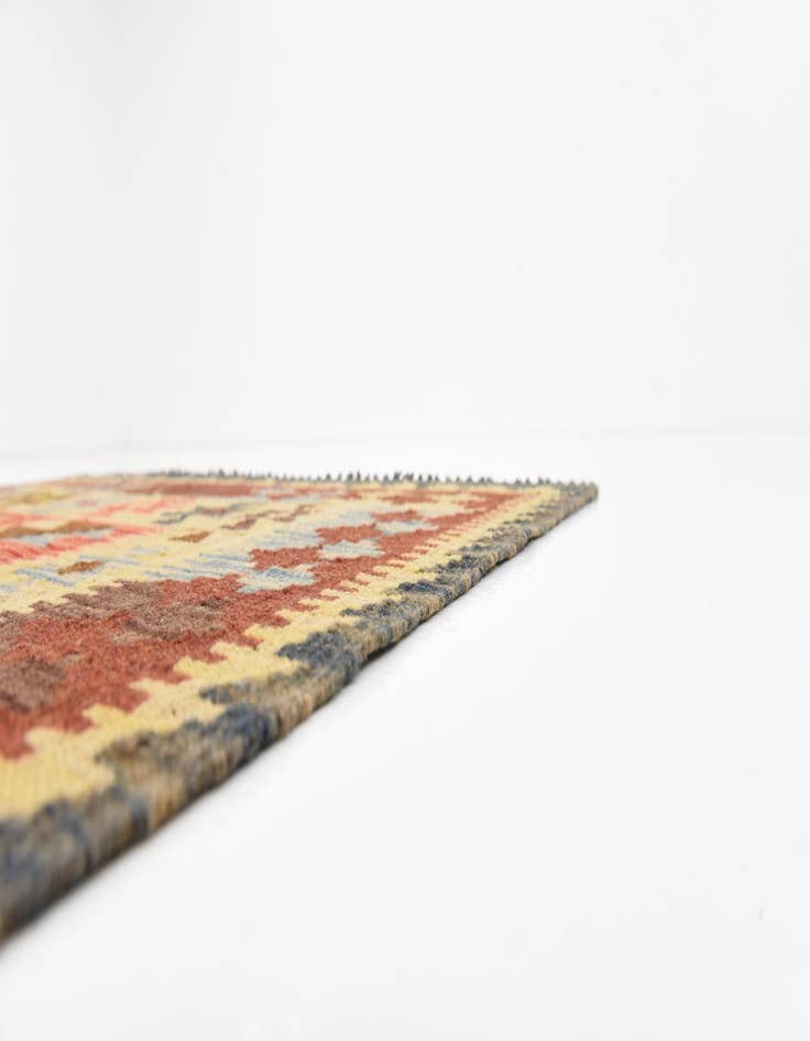 Detail image of  3' 2 x 6' 6  Hand Woven Kilim Maymana Wool Rug