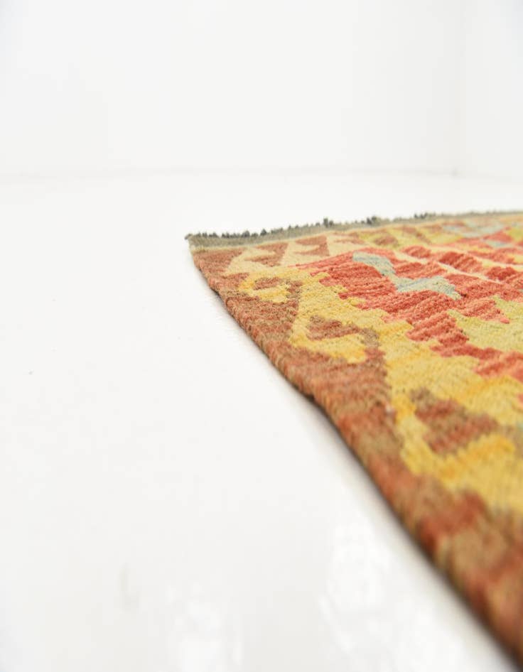 Detail image of  3' 3 x 6' 1  Hand Woven Kilim Maymana Wool Rug