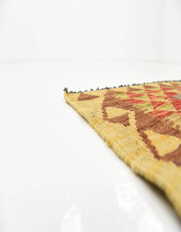 Detail image of  3' 1 x 4' 11  Hand Woven Kilim Maymana Wool Rug