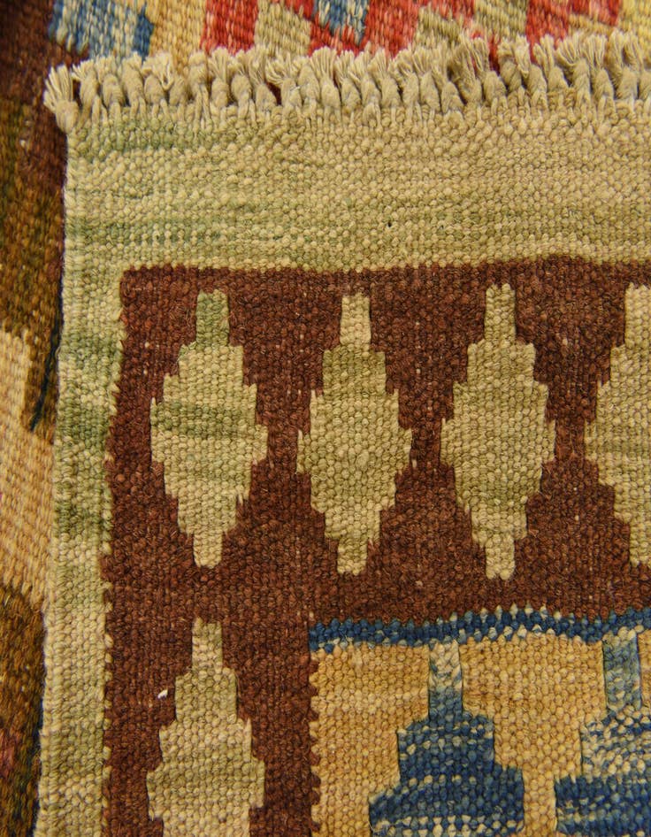 Detail image of  3' 3 x 5'  Hand Woven Kilim Maymana Wool Rug