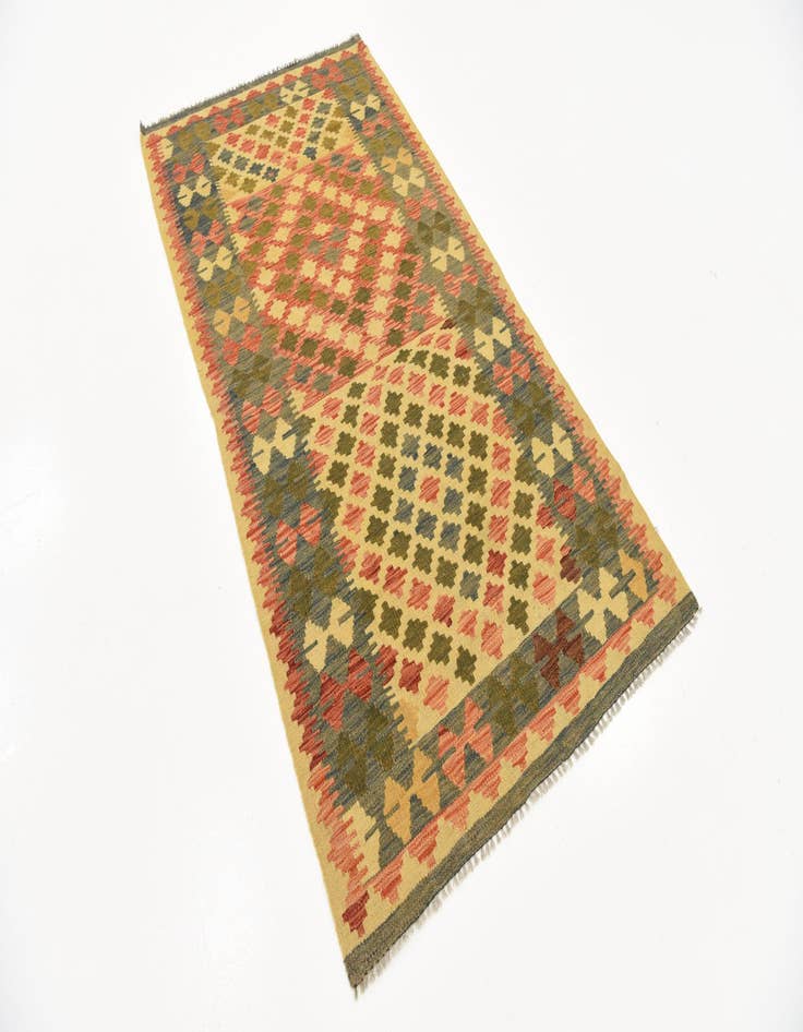 Detail image of  3' 3 x 6' 6  Hand Woven Kilim Maymana Wool Rug