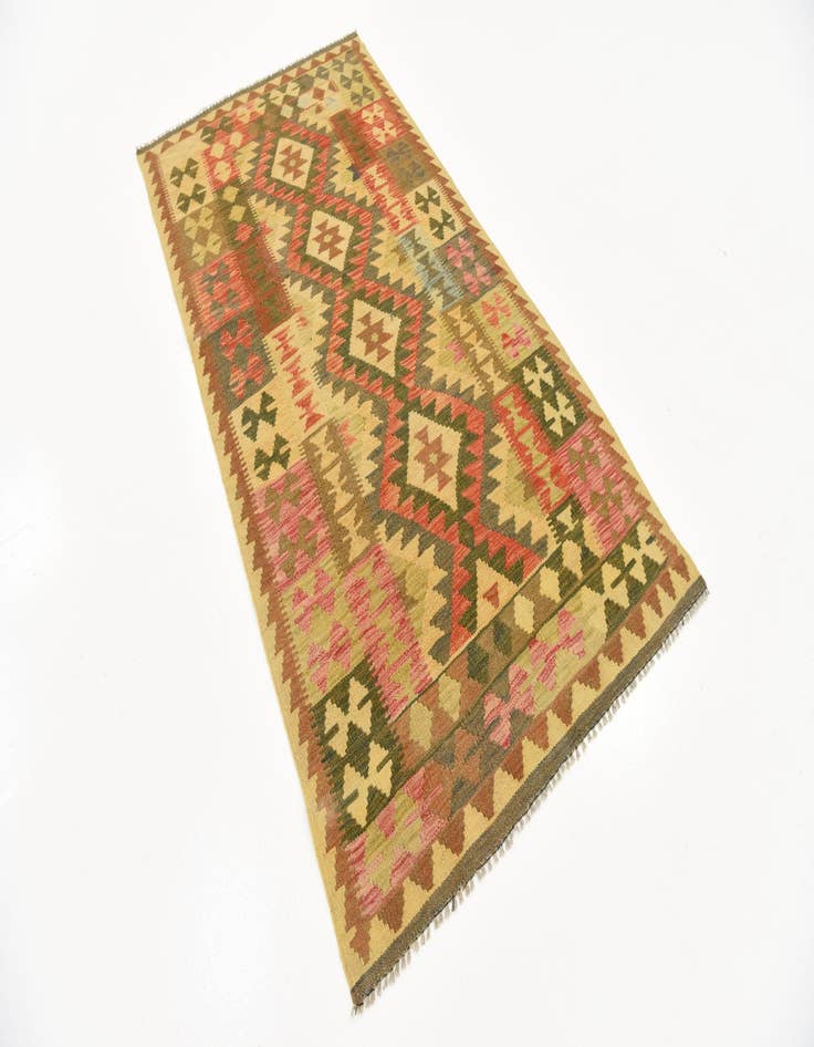 Detail image of  3' 3 x 6' 4  Hand Woven Kilim Maymana Wool Rug