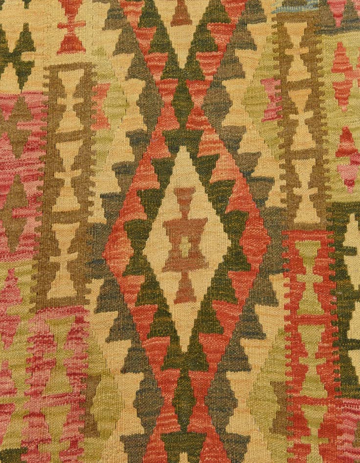 Detail image of  3' 3 x 6' 4  Hand Woven Kilim Maymana Wool Rug
