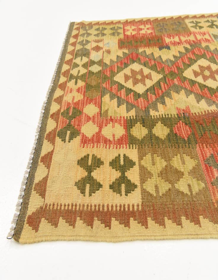 Detail image of  3' 3 x 6' 4  Hand Woven Kilim Maymana Wool Rug