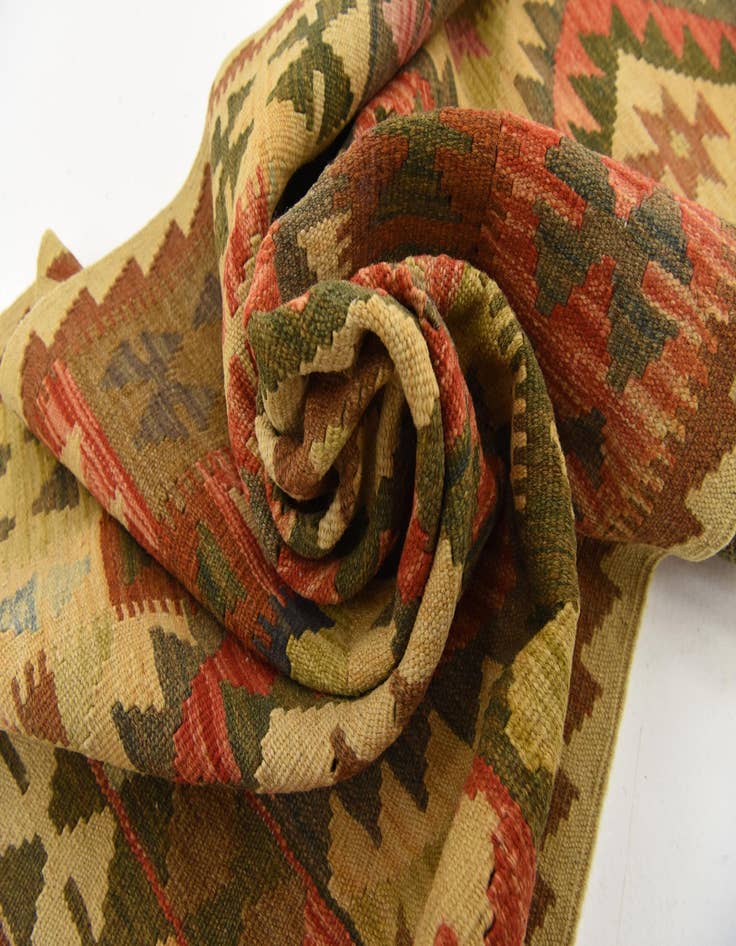 Detail image of  3' 3 x 6' 4  Hand Woven Kilim Maymana Wool Rug