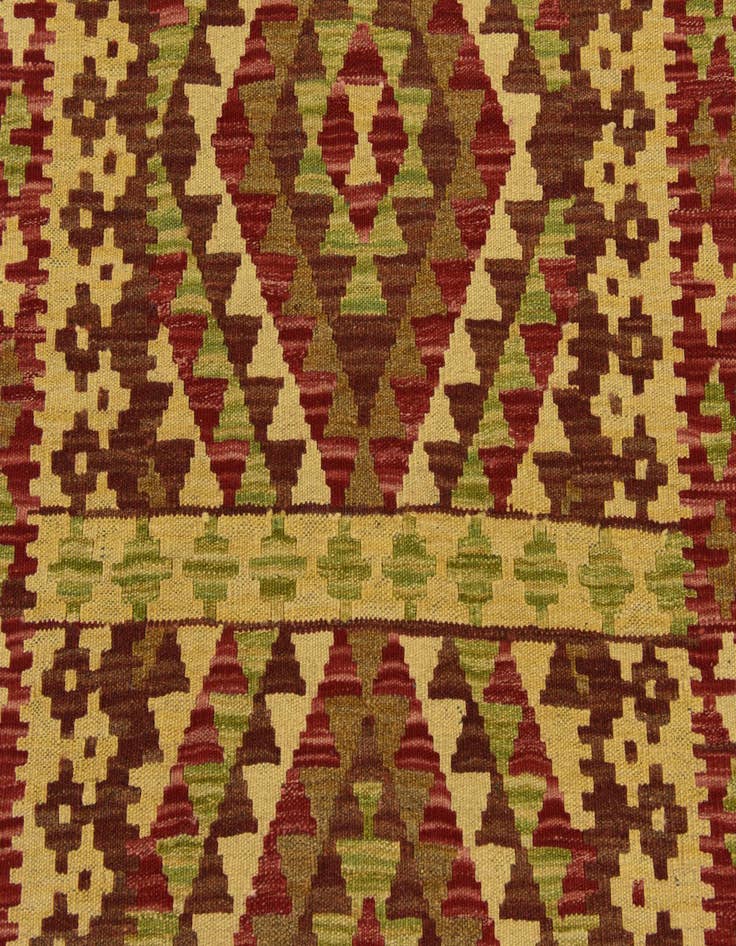 Detail image of  3' 3 x 5' 2  Hand Woven Kilim Maymana Wool Rug