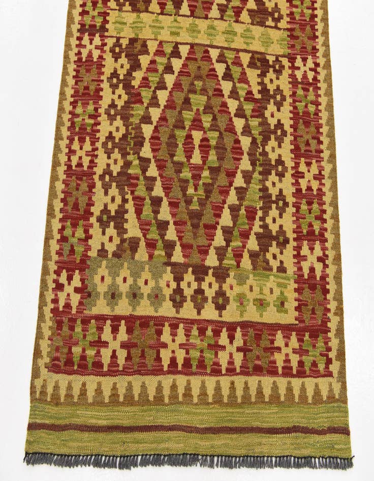 Detail image of  3' 3 x 5' 2  Hand Woven Kilim Maymana Wool Rug