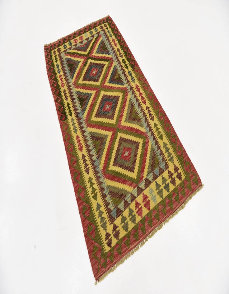 Detail image of  3' 6 x 6'  Hand Woven Kilim Maymana Wool Rug