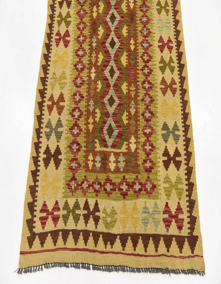 Detail image of  3' 6 x 6' 8  Hand Woven Kilim Maymana Wool Rug