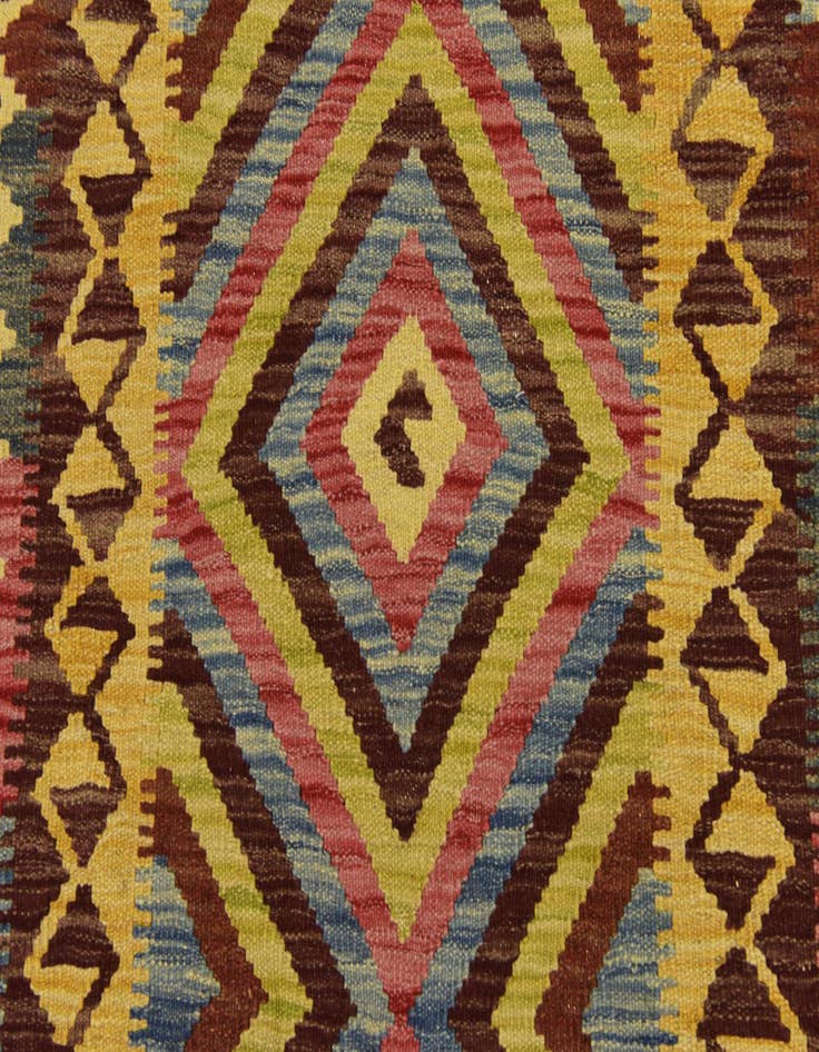 Detail image of  3' 4 x 6' 5  Hand Woven Kilim Maymana Wool Rug
