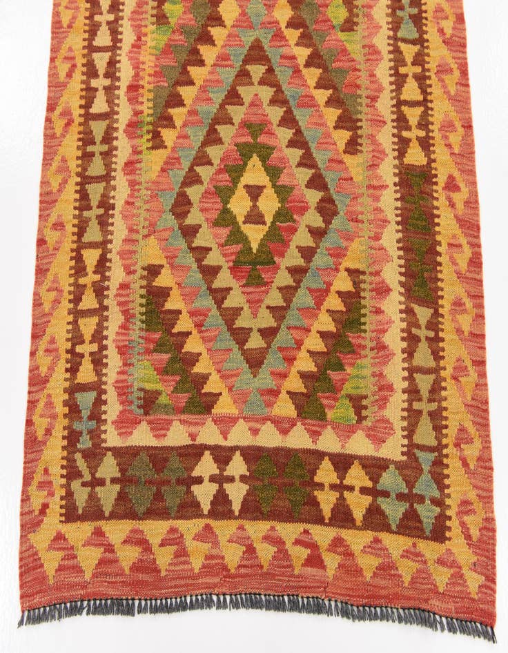 Detail image of  3' 6 x 5'  Hand Woven Kilim Maymana Wool Rug